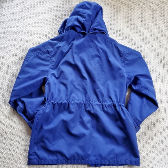 VTG New Spirit Pacific Trail FLAWED Men's Medium Blue Hooded Mid Rain Jacket - Picture 2 of 10